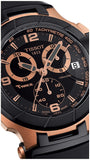 Tissot T Race Chronograph Automatic Black Dial Black Rubber Strap Watch for Men - T048.417.27.057.06