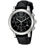 Tissot Dressport Chronograph Black Dial Black Leather Strap Watch for Women - T050.217.17.057.00