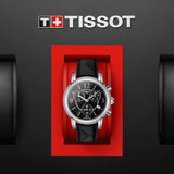 Tissot Dressport Chronograph Black Dial Black Leather Strap Watch for Women - T050.217.17.057.00