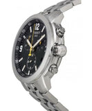 Tissot PRC 200 Chronograph Black Dial Silver Steel Strap Watch For Men - T055.417.11.057.00