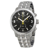 Tissot PRC 200 Chronograph Black Dial Silver Steel Strap Watch For Men - T114.417.11.057.00