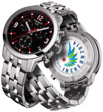 Tissot PRC 200 Asian Games Special Edition Black Dial Silver Steel Strap Watch For Men - T055.417.11.057.01