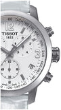 Tissot PRC 200 Chronograph White Dial White Leather Strap Watch For Men - T055.417.16.017.00