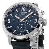 Tissot PRC 200 Chronograph Blue Dial Blue Leather Strap Watch For Men - T055.417.16.047.00