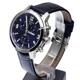 Tissot PRC 200 Chronograph Blue Dial Blue Leather Strap Watch For Men - T055.417.16.047.00