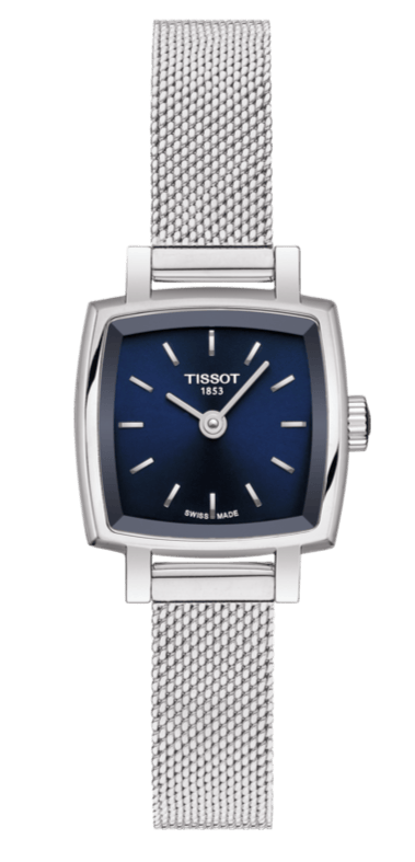 Tissot Lovely Square Blue Dial Silver Mesh Bracelet Watch For Women - T058.109.11.041.00