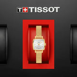 Tissot Lovely Square Silver Dial Gold Mesh Bracelet Watch For Women - T058.109.33.031.00