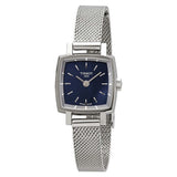 Tissot Lovely Square Blue Dial Silver Mesh Bracelet Watch For Women - T058.109.11.041.00