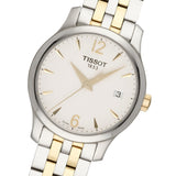 Tissot T Classic Tradition White Dial Two Tone Mesh Bracelet Watch for Women - T063.210.22.037.00