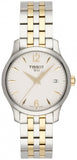 Tissot T Classic Tradition White Dial Two Tone Mesh Bracelet Watch for Women - T063.210.22.037.00