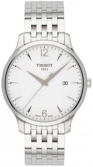 Tissot T Classic Tradition White Dial Silver Steel Strap Watch For Men - T063.610.11.037.00