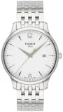 Tissot T Classic Tradition White Dial Silver Steel Strap Watch For Men - T063.610.11.037.00