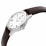 Tissot Tradition 5.5 Lady Silver Dial Brown Leather Strap Watch for Women - T063.009.16.018.00