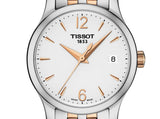 Tissot T Classic Tradition Lady White Dial Two Tone Steel Strap Watch For Women - T063.210.22.037.01