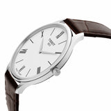 Tissot T Classic Tradition 5.5 Quartz White Dial Brown Leather Strap Watch For Men - T063.409.16.018.00