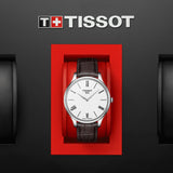 Tissot T Classic Tradition 5.5 Quartz White Dial Brown Leather Strap Watch For Men - T063.409.16.018.00