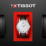 Tissot T Classic Tradition Silver Dial Brown Leather Strap Watch For Men - T063.610.16.038.00