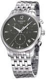 Tissot T Classic Tradition Chronograph Black Dial Silver Mesh Bracelet Watch For Men - T063.617.11.067.00