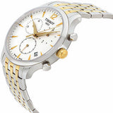 Tissot T Classic Tradition Chronograph White Dial Two Tone Mesh Bracelet Watch For Men - T063.617.22.037.00