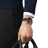 Tissot T Classic Tradition Black Dial Black Leather Strap Watch For Men - T063.617.16.057.00