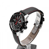 Tissot T Sport PRS 200 Chronograph Grey Dial Black Leather Strap Watch For Men - T067.417.26.051.00