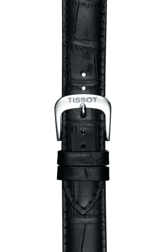 Tissot Carson Powermatic 80 White Dial Black Leather Strap Watch For Men - T085.407.16.013.00