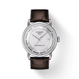 Tissot Luxury Powermatic 80 Silver Dial Brown Leather Strap Watch For Men - T086.407.16.031.00