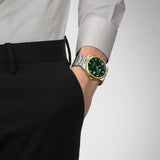 Tissot Luxury Powermatic 80 Green Dial Silver Steel Strap Watch For Men - T086.407.22.097.00