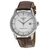 Tissot Luxury Powermatic 80 Silver Dial Brown Leather Strap Watch For Men - T086.407.16.031.00