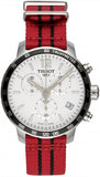 Tissot Quickster Chronograph NBA Chicago Bulls White Dial Red NATO Strap Watch For Men - T095.417.17.037.04