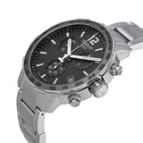 Tissot Quickster Chronograph Black Dial Silver Steel Strap Watch For Men - T095.417.11.067.00