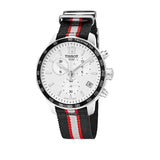 Tissot Quickster Chronograph NBA Toronto Raptors White Dial Two Tone NATO Strap Watch for Men - T095.417.17.037.16