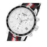 Tissot Quickster Chronograph NBA Toronto Raptors White Dial Two Tone NATO Strap Watch for Men - T095.417.17.037.16