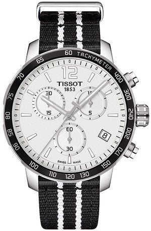 Tissot Quickster Chronograph NBA San Antonio Spurs Edition White Dial Two Tone NATO Strap Watch for Men - T095.417.17.037.07