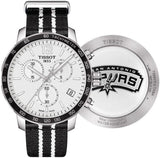 Tissot Quickster Chronograph NBA San Antonio Spurs Edition White Dial Two Tone NATO Strap Watch for Men - T095.417.17.037.07