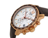 Tissot Quickster Chronograph 42mm White Dial Brown Leather Strap Watch For Men - T095.417.36.037.00