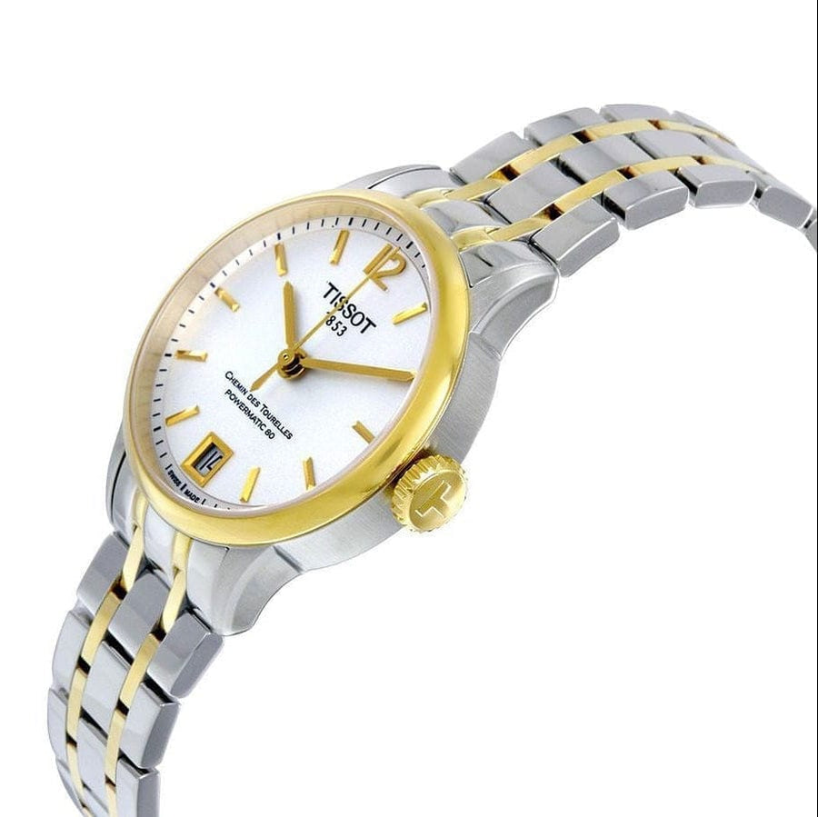 Tissot Chemin Des Tourelles Powermatic 80 Lady Silver Dial Two Tone Steel Strap Watch For Women - T099.207.22.037.00