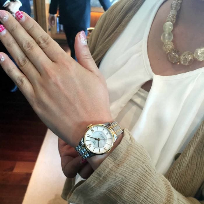 Tissot Chemin Des Tourelles Powermatic 80 Lady Mother of Pearl White Dial Two Tone Steel Strap Watch For Women - T099.207.22.118.00