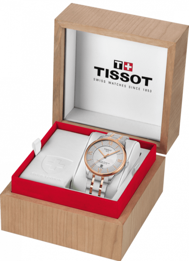 Tissot Chemin Des Tourelles Powermatic 80 Helvetic Price Lady Silver Dial Two Tone Steel Strap Watch For Women - T099.207.22.118.01