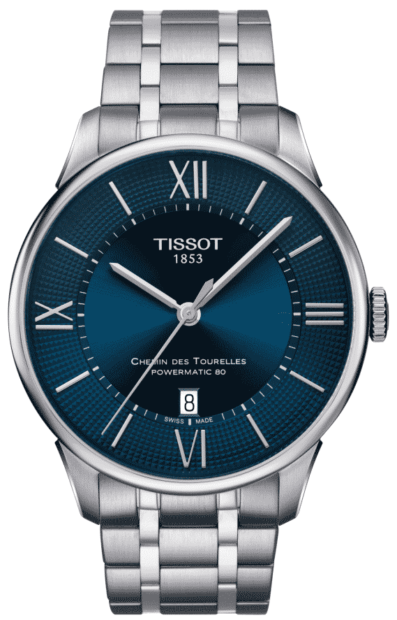 Tissot Chemin Des Tourelles Powermatic 80 Lady Blue Dial Silver Steel Strap Watch For Women - T099.207.11.048.00