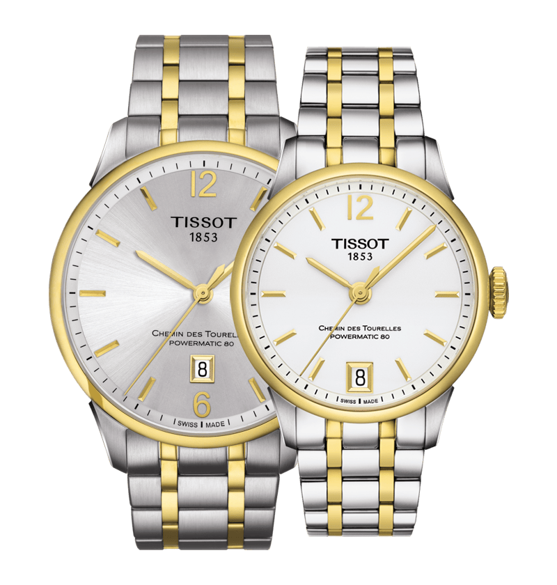 Tissot Chemin Des Tourelles Powermatic 80 Lady Silver Dial Two Tone Steel Strap Watch For Women - T099.207.22.037.00