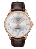 Tissot Chemin Des Tourelles Powermatic 80 Silver Dial Brown Leather Strap Watch For Men - T099.407.36.038.00