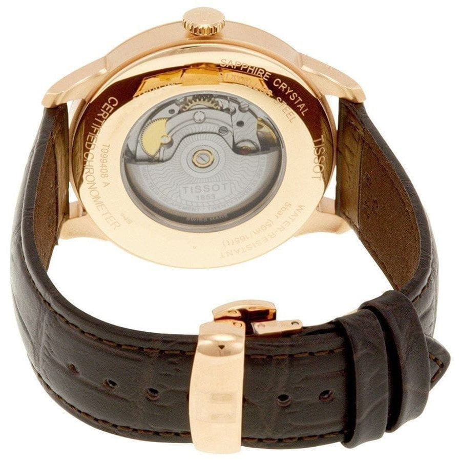 Tissot Chemin Des Tourelles Powermatic 80 Cosc Silver Dial Brown Leather Strap Watch For Men - T099.408.36.038.00