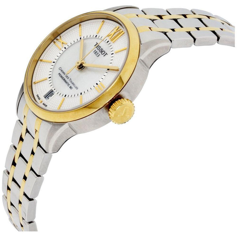 Tissot Chemin Des Tourelles Powermatic 80 Cosc Silver Dial Two Tone Steel Strap Watch For Men - T099.408.22.038.00