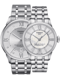 Tissot Chemin Des Tourelles Powermatic 80 Diamonds Silver Dial Silver Steel Strap Watch for Men - T099.407.11.033.00