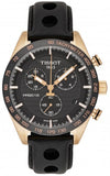 Tissot PRS 516 Chronograph Black Dial Black Leather Strap Watch For Men - T100.417.36.051.00