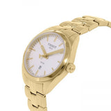 Tissot T Classic PR 100 Quartz White Dial Gold Steel Strap Watch for Men - T101.410.33.031.00