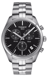 Tissot T Classic PR 100 Chronograph Black Dial Silver Steel Strap Watch for Men - T101.417.11.051.00