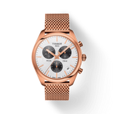 Tissot T Classic PR 100 White Dial Rose Gold Mesh Bracelet Watch For Men - T101.417.33.031.01