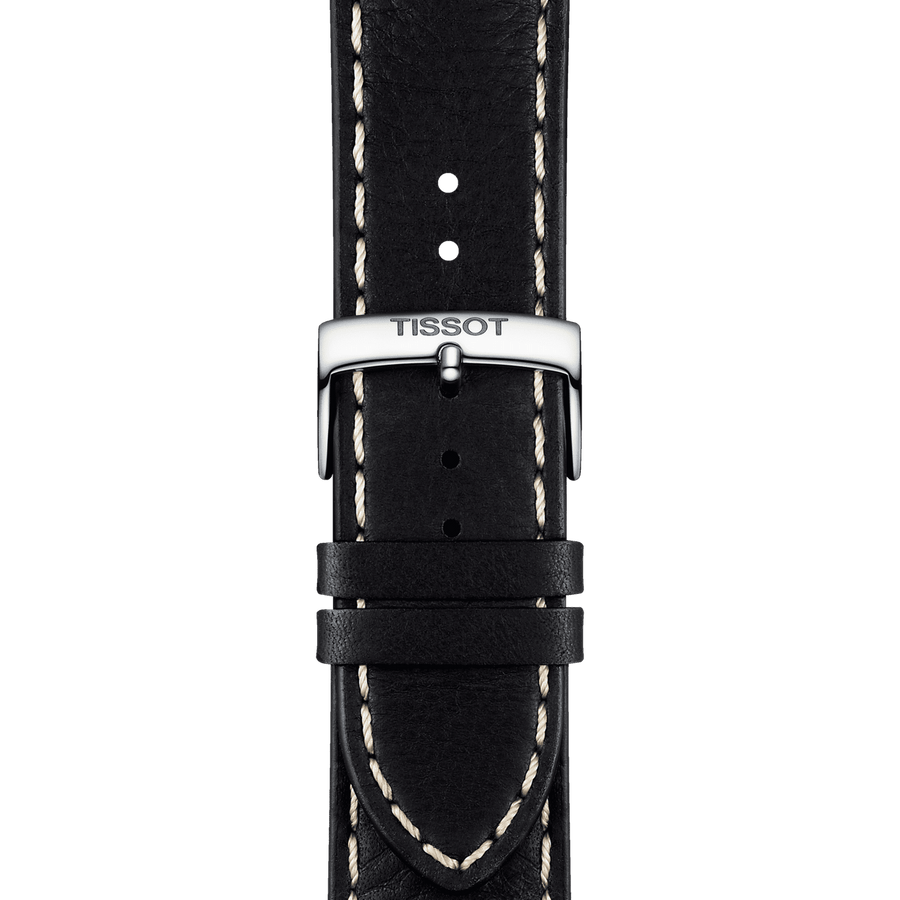 Tissot PR 100 Sport Quartz Chronograph Black Dial Black Leather Strap Watch For Men - T101.617.16.051.00